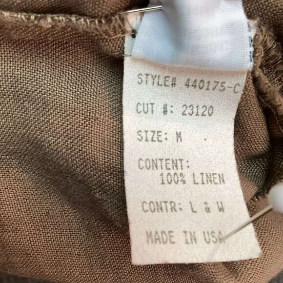 Cut Loose Womens Medium Linen Sleeveless Maxi Dress Brown Made In USA - Picture 9 of 10